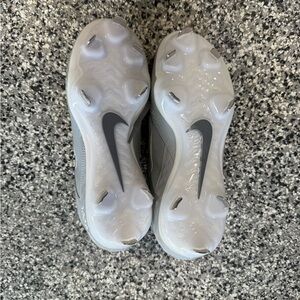Nike White and Gray softball Cleats